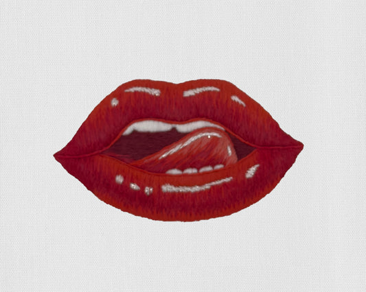 Image of a Henry Handwork Lips motif.