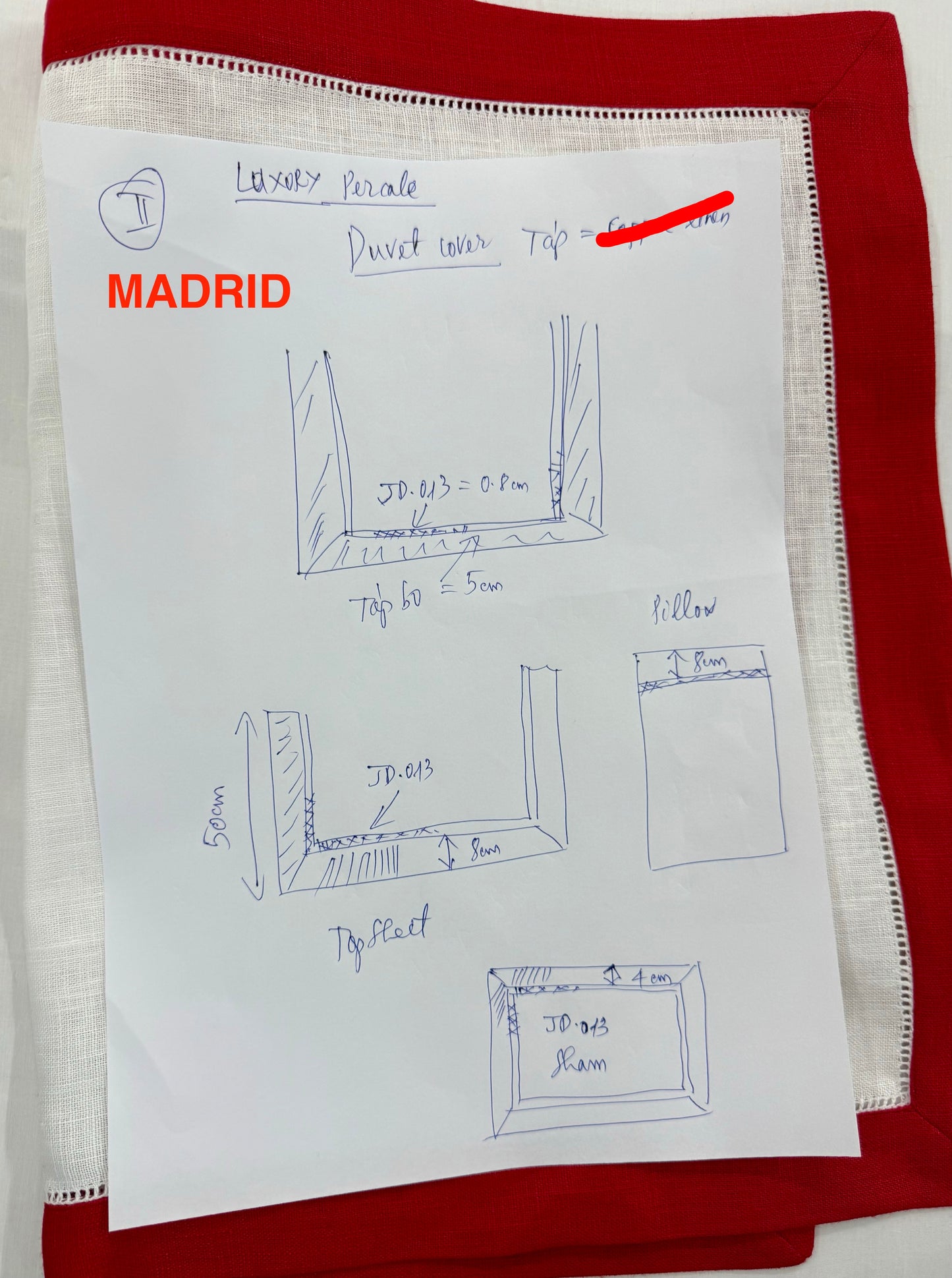 MADRID - COFFEE (Mink) on White Percale