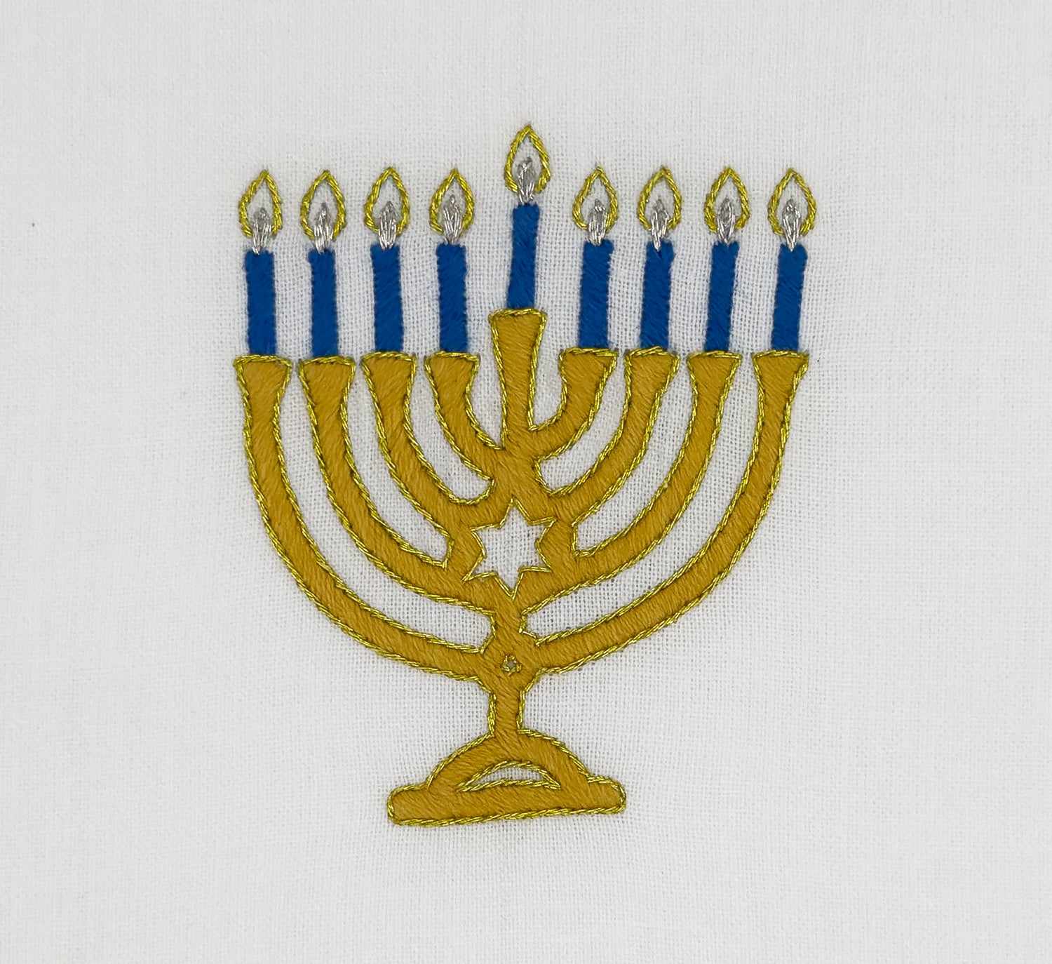 Image of a Henry Handwork Menorah motif.