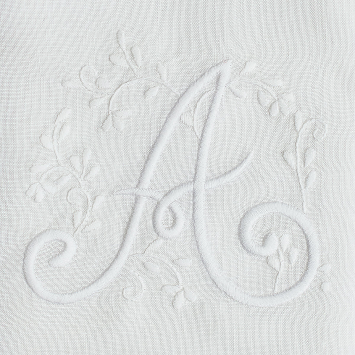 Meadow Monogram Hand Towel - White on White