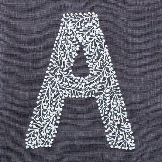 Monogram Twig Hand Towel - Charcoal