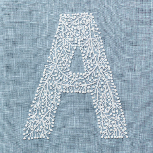 Monogram Twig Hand Towel - Sky Blue