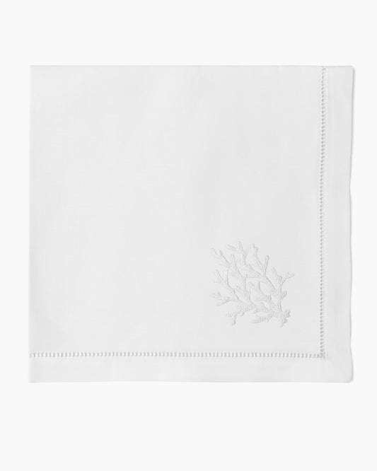 Coral Knot White Napkin