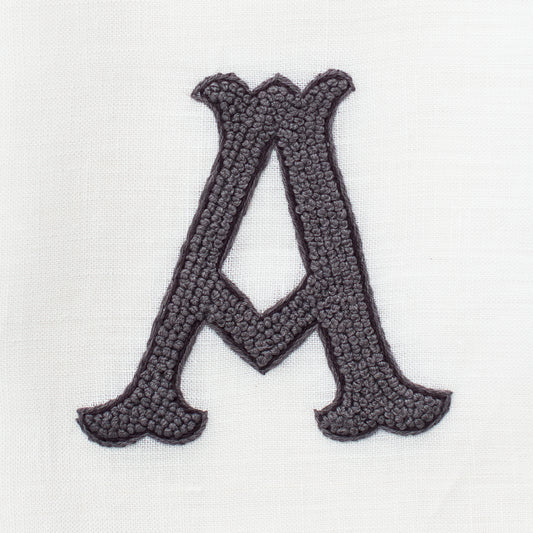 Monogram Nouveau Hand Towel - Gray on White