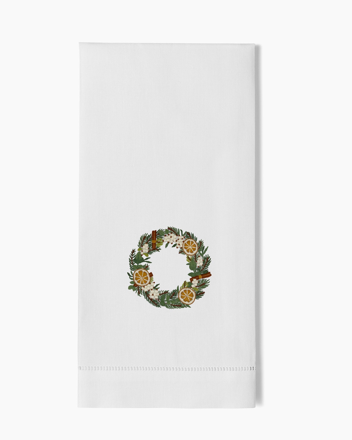 Image of Henry Handwork Orange Slice Wreath Handtowel.