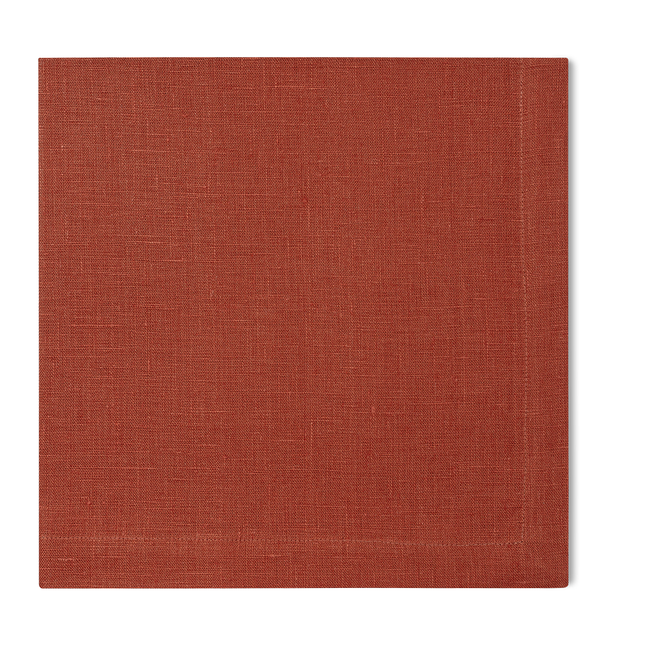 A linen napkin in the brick color