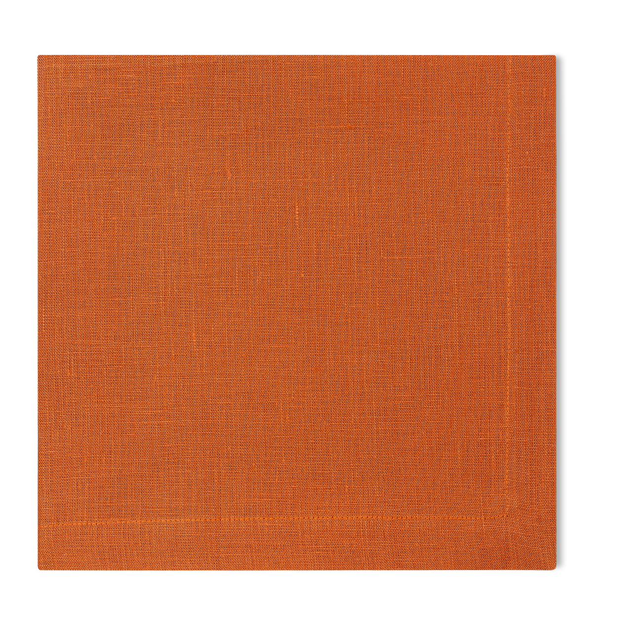 A linen napkin in the tangerine color