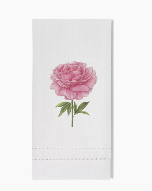 Peony Linen Hand Towel