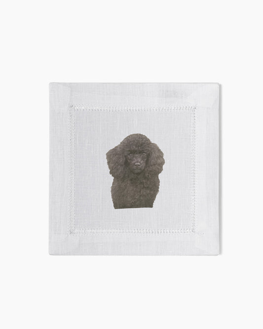 Poodle Linen Cocktail Napkins