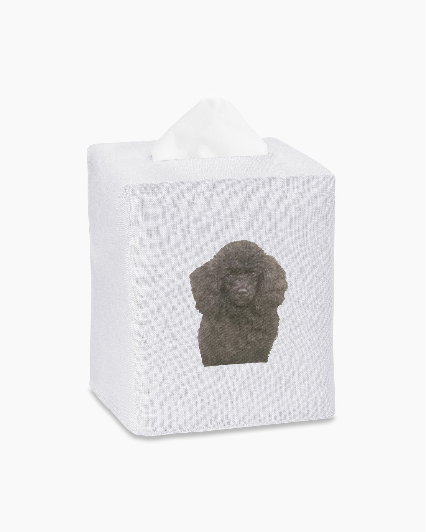 Poodle Linen Tissue Box Cover