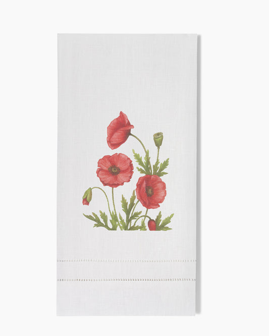 Poppies Linen Hand Towel