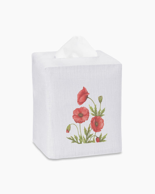 Poppies Linen Tissue Box Cover