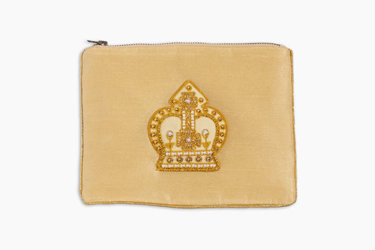 Crown Gold Zipper Pouch