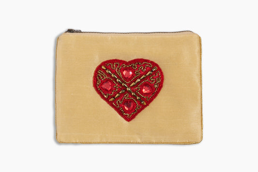 Red Heart Zipper Pouch