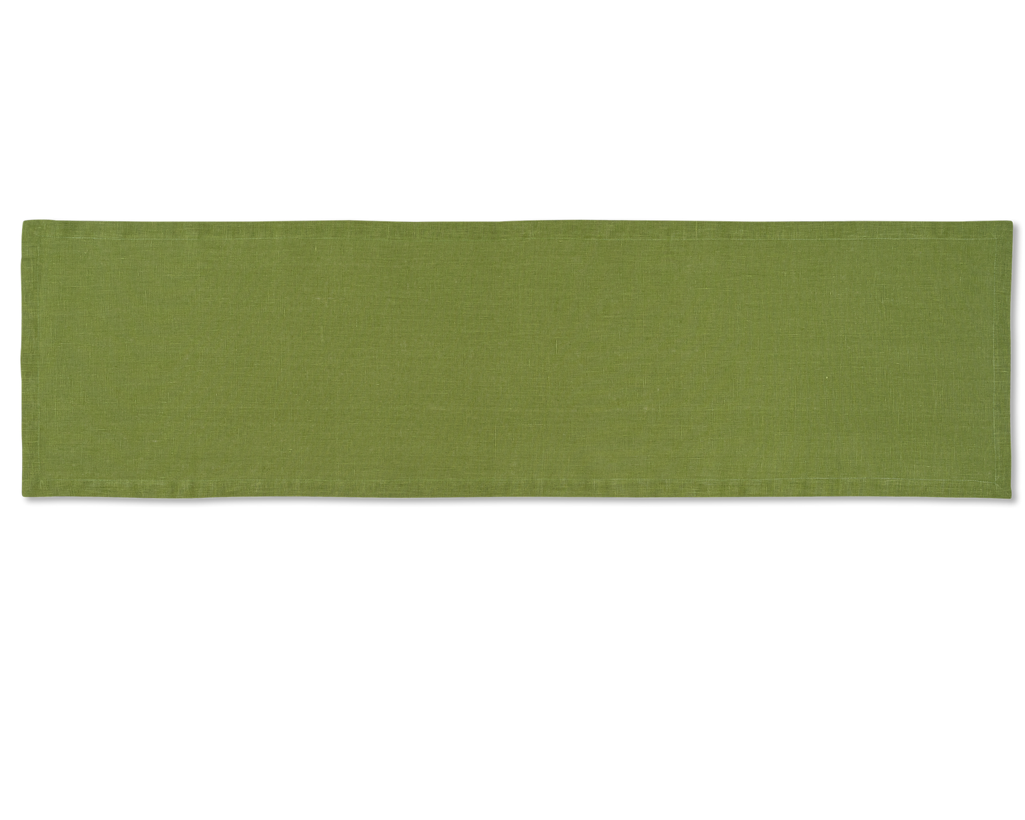 A linen table runner in the color lime