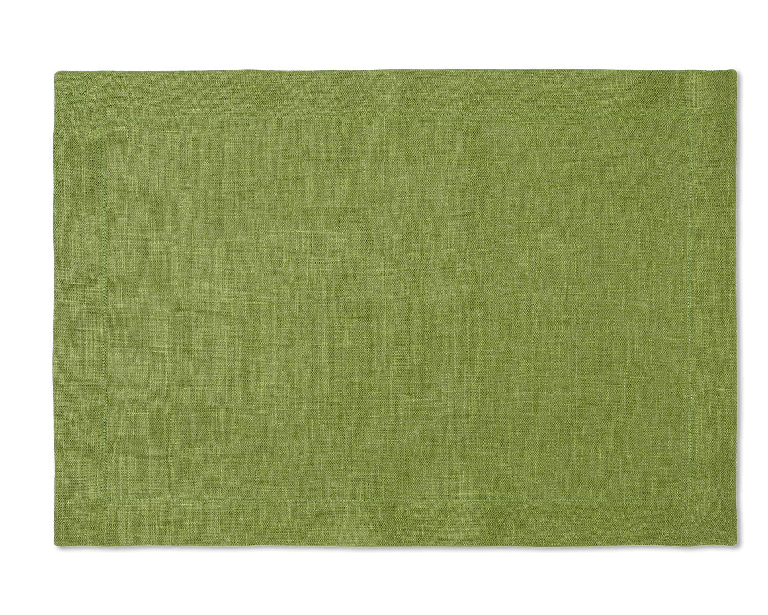 A linen placemat in the color lime