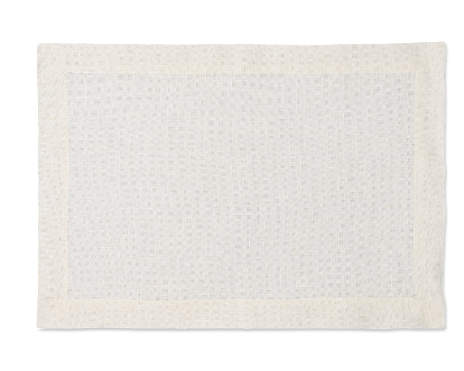 A linen placemat in the color oyster