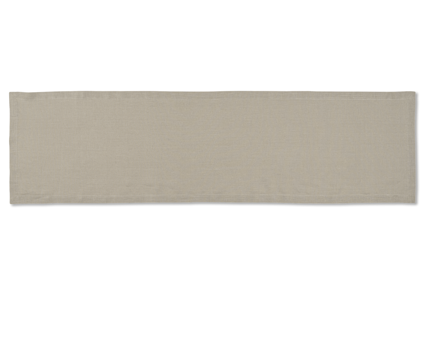 A linen table runner in the color sand