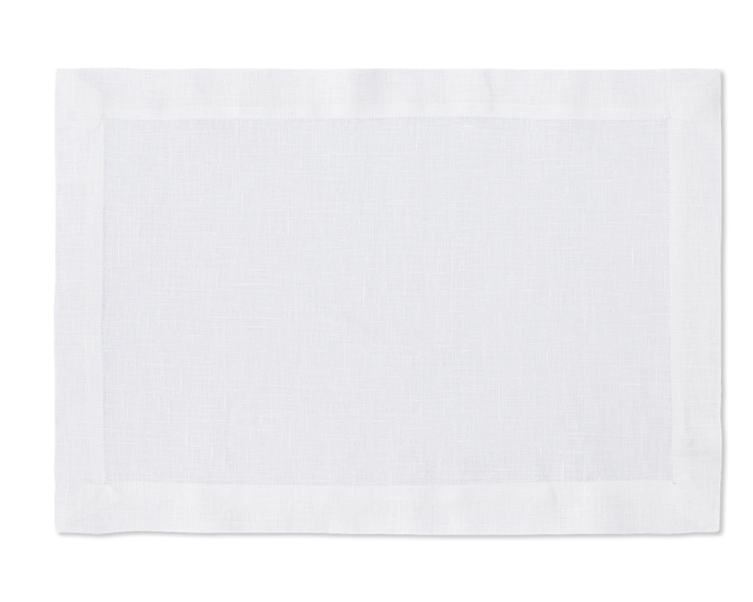 A linen placemat in the color white