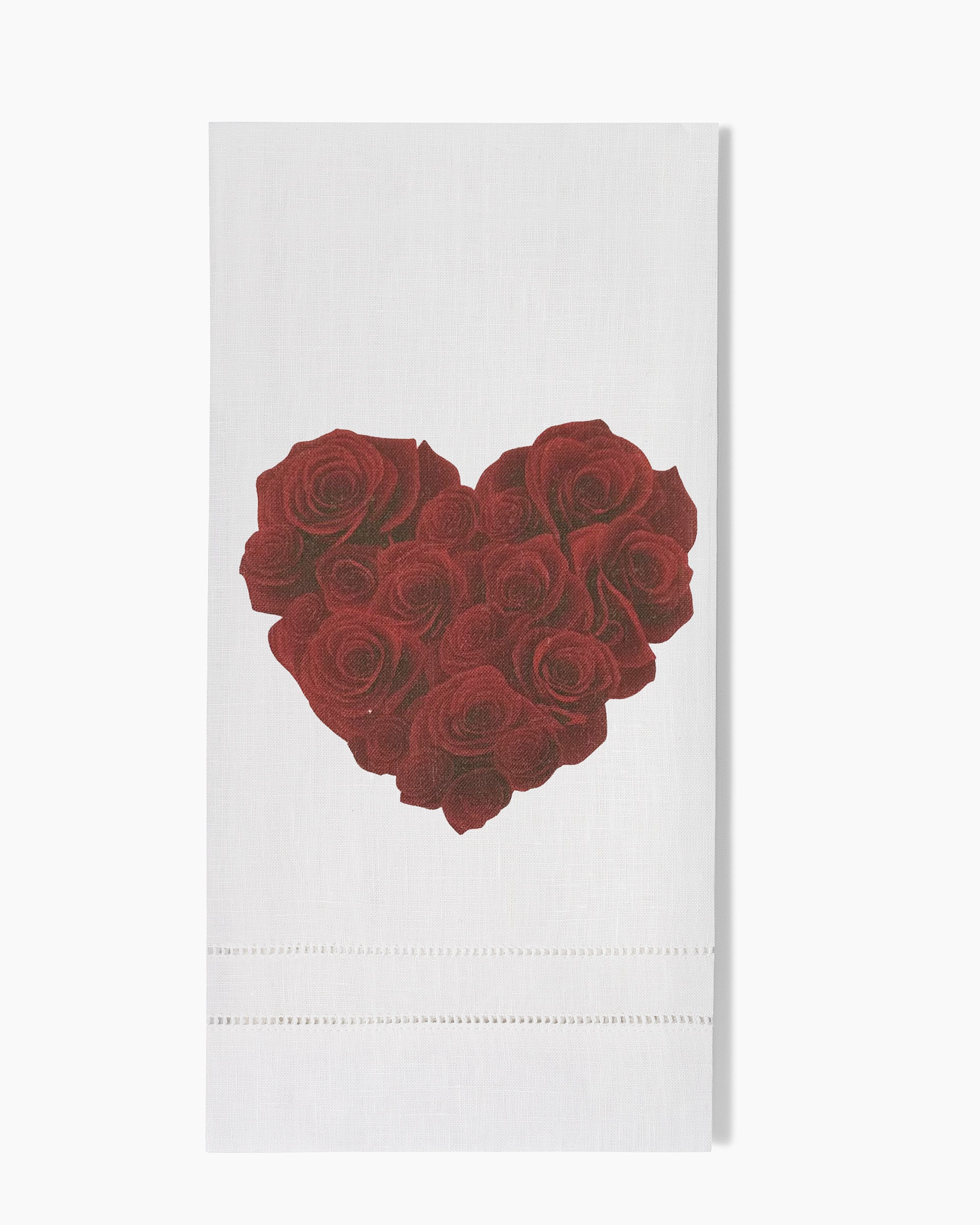 Rose Heart Linen Hand Towel