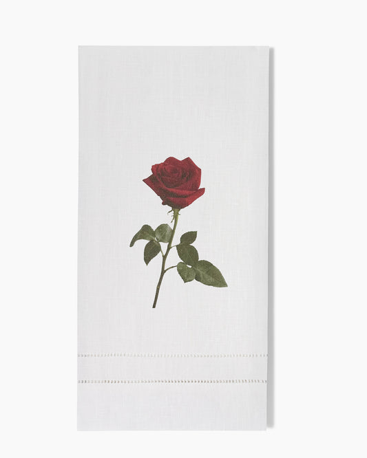 Rose Stem Linen Hand Towel