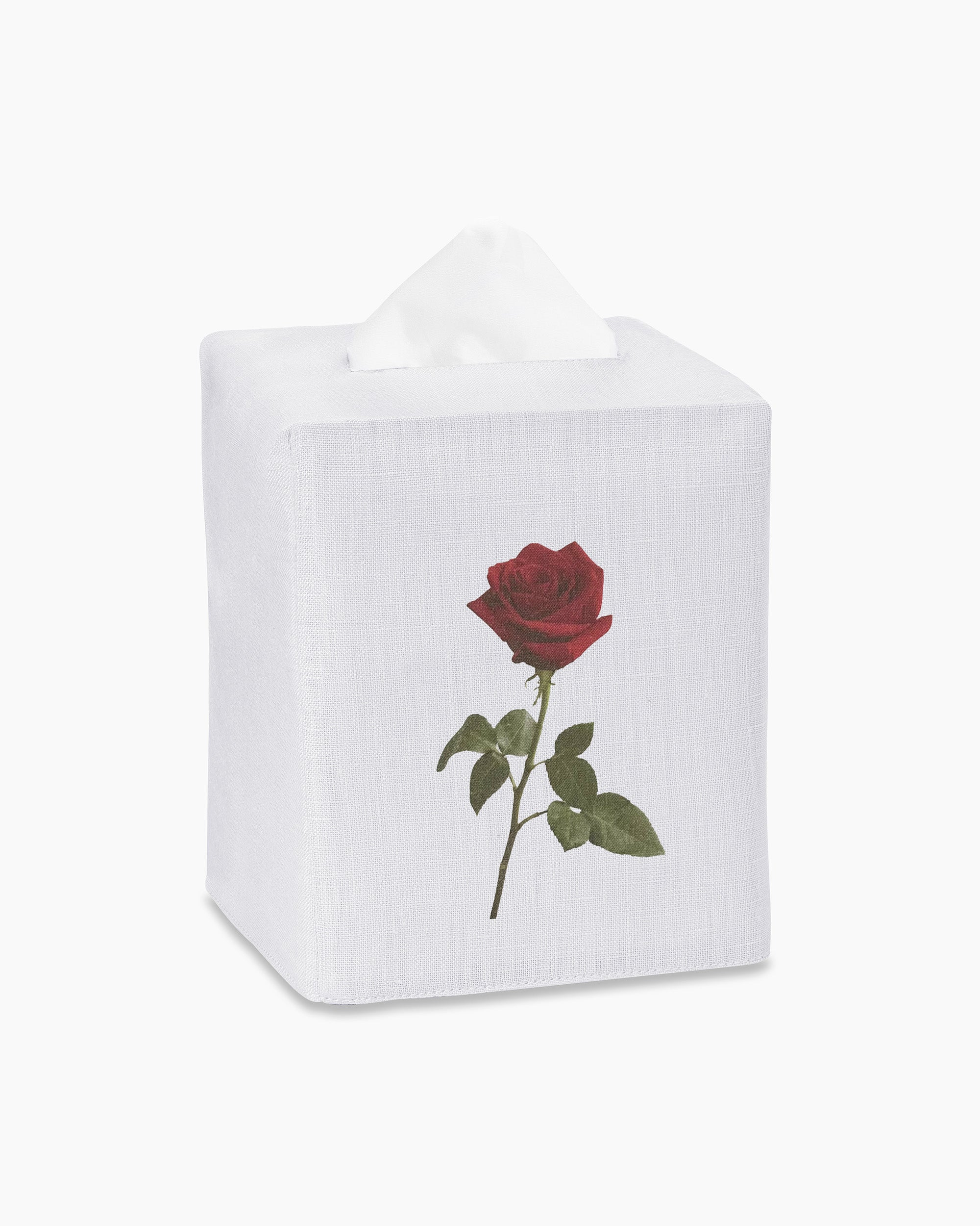 Rose Stem Linen Tissue Box Cover