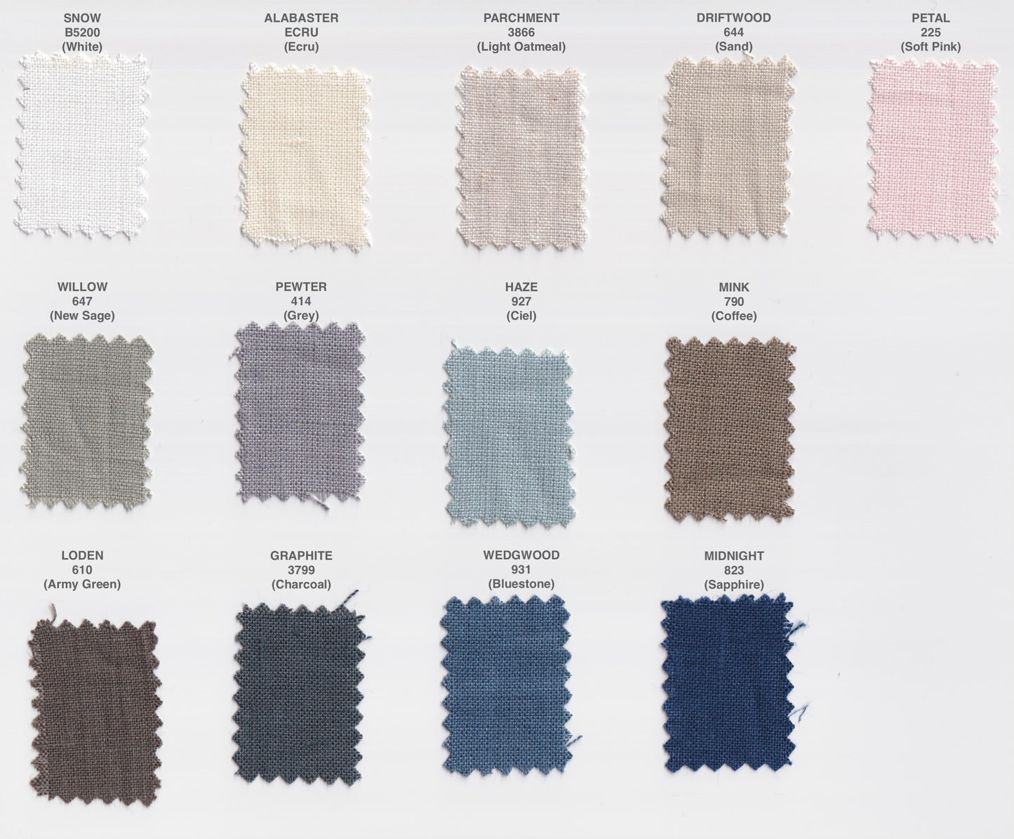 Linen & Thread Colors