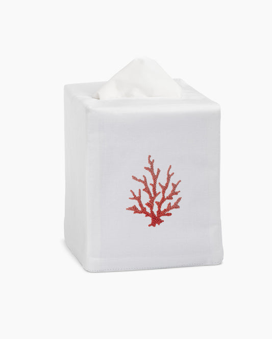 Coral Knot Red Tissue Box Cover