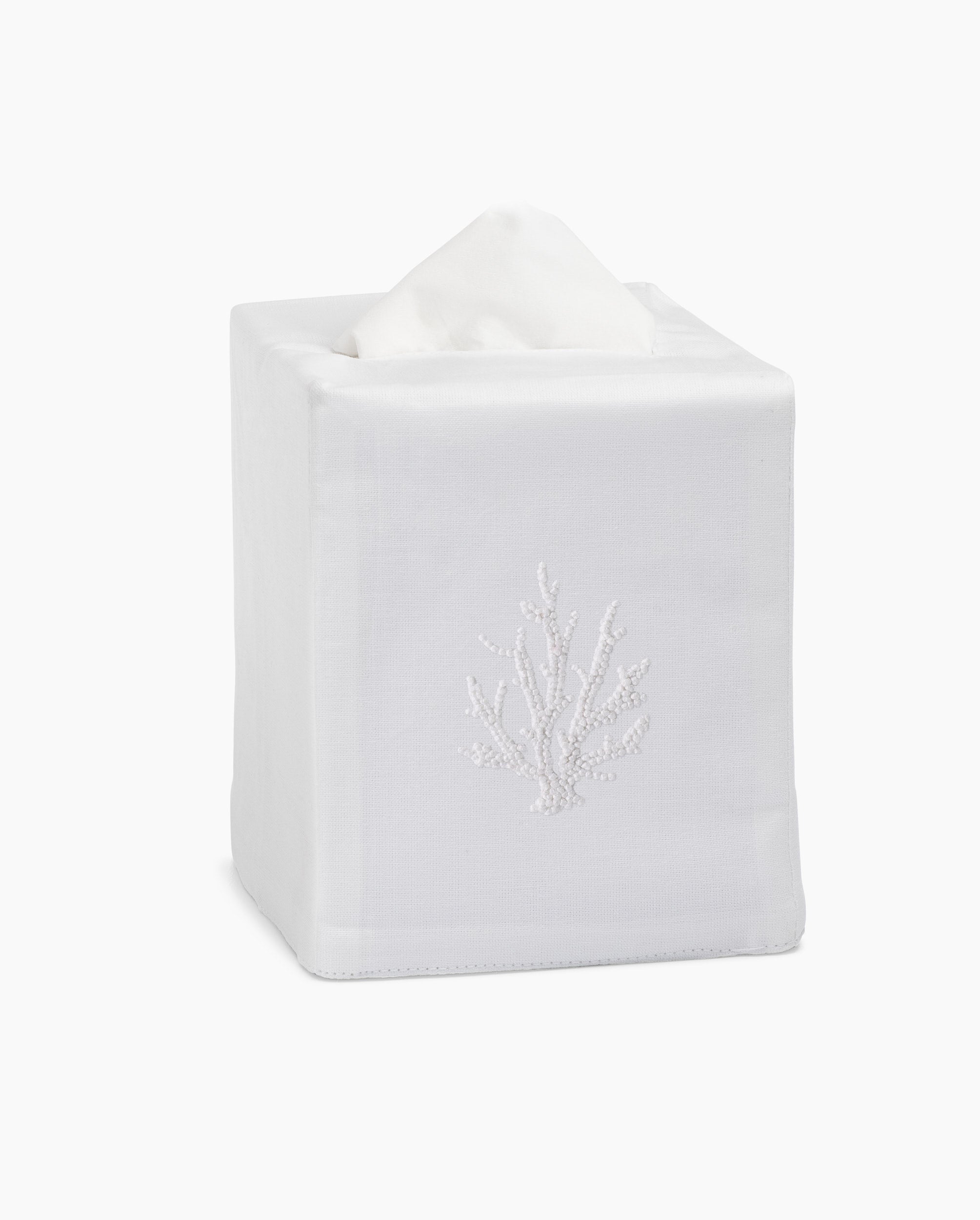 Coral Knot White Tissue Box Cover - Thumbnail 2