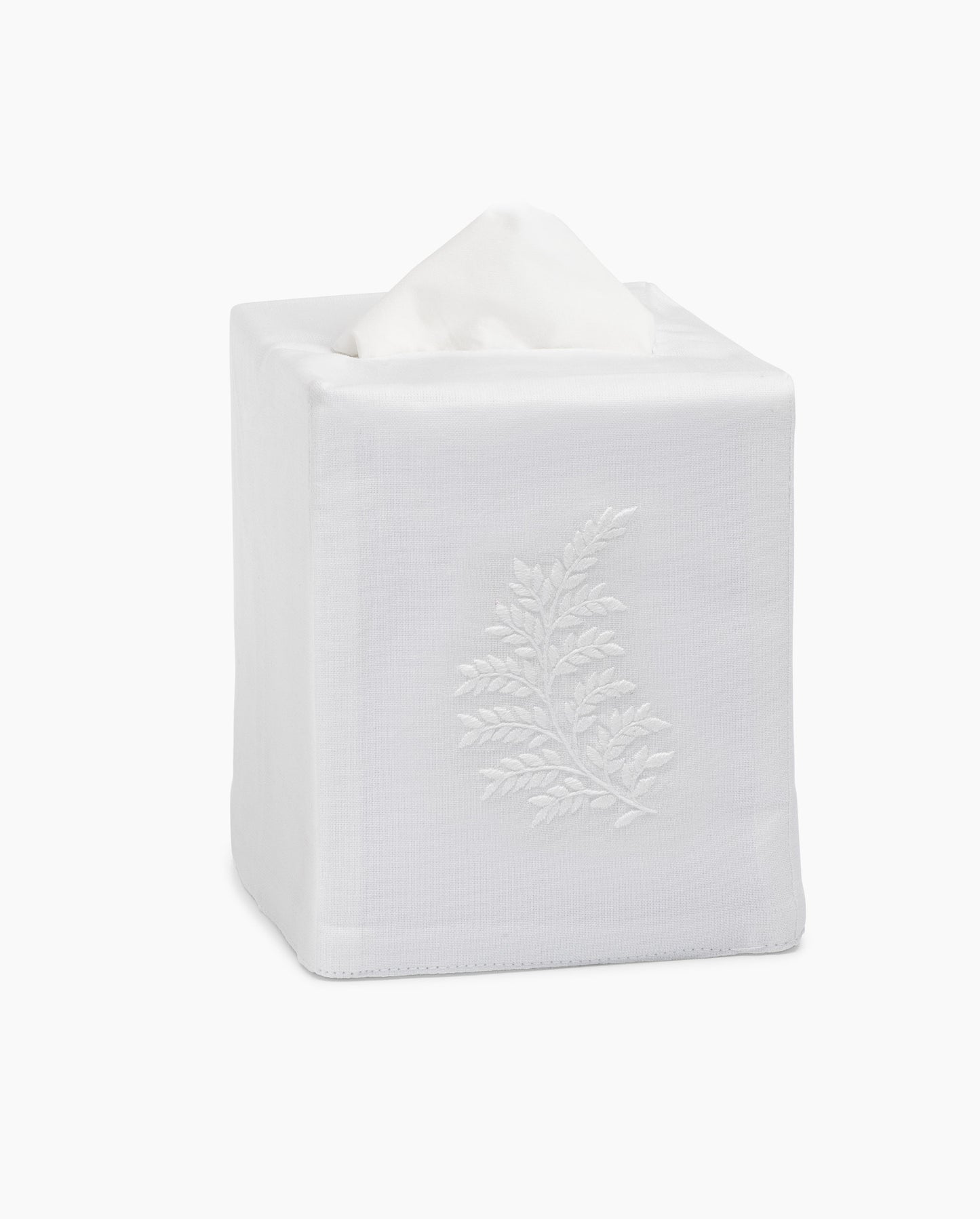 Leaves White Tissue Box Cover
