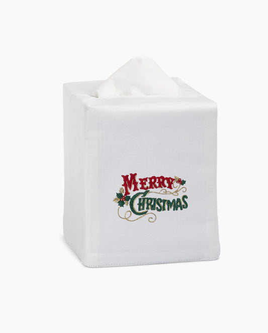 Merry Christmas Classic Tissue Box Cover