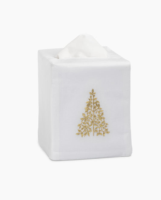 Mod Tree Gold Tissue Box Cover