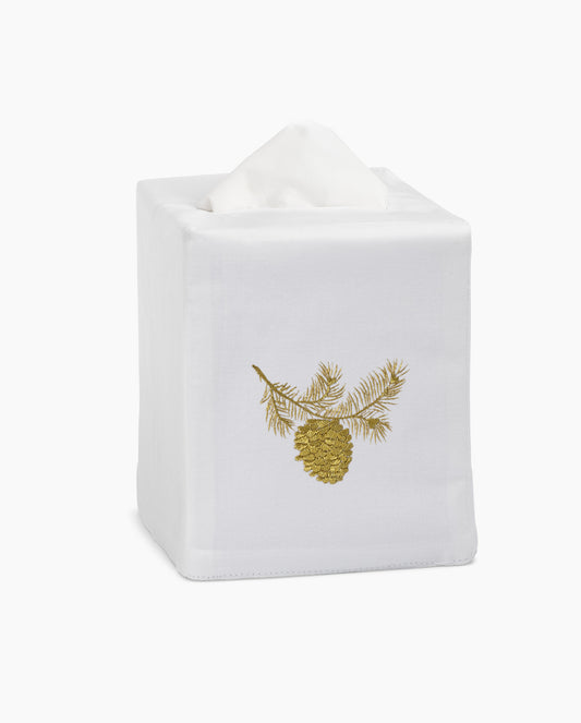 Pinecone Gold Tissue Box Cover