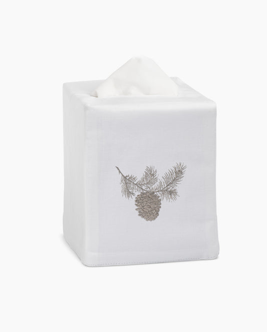 Pinecone Silver Tissue Box Cover