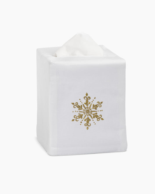 Snowflake Gold Tissue Box Cover