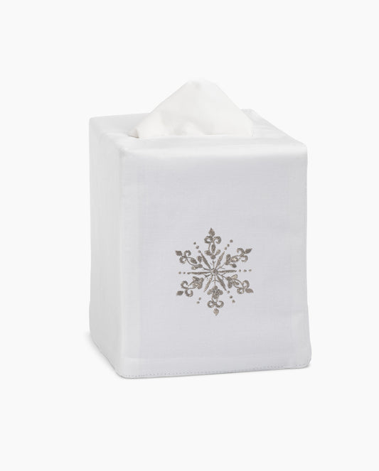 Snowflake Silver Tissue Box Cover