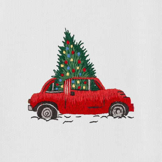 Christmas Tree Car Hand Towel