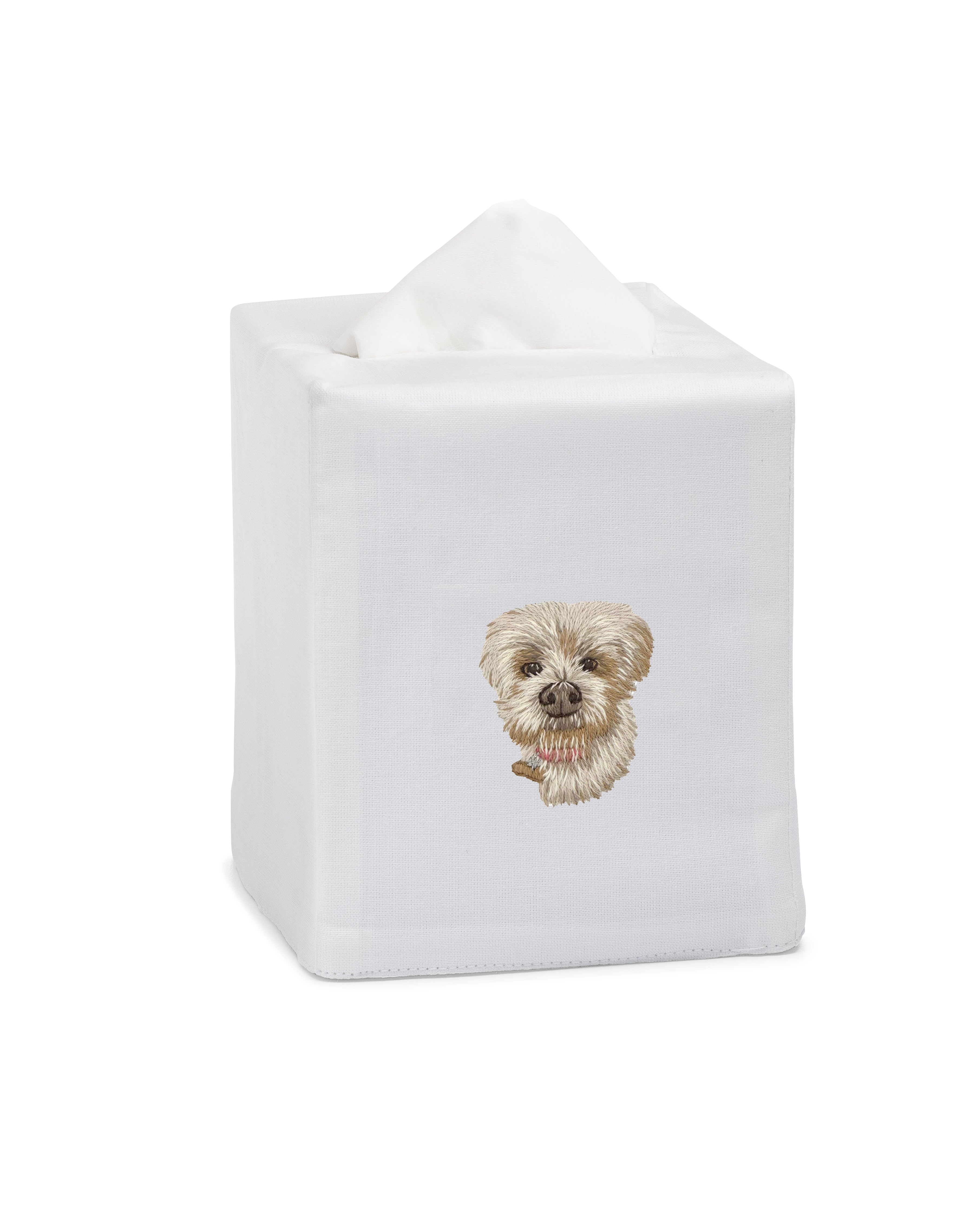 Shih Tzu Linen Tissue Box Cover