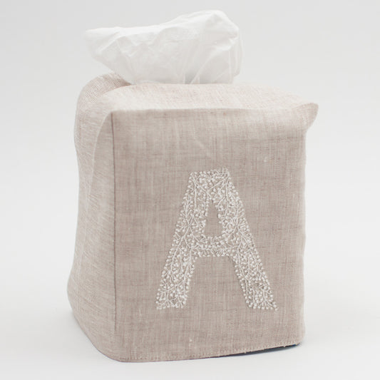 Monogram Twig Tissue Box - Natural
