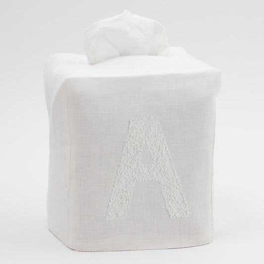Monogram Twig Tissue Box - White