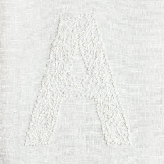 Monogram Twig Hand Towel - White