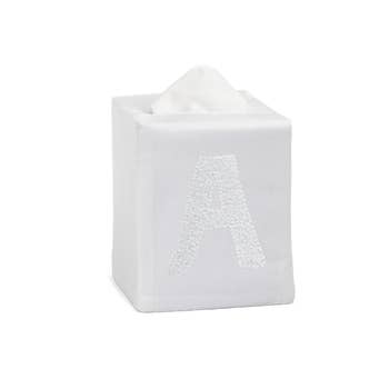 Monogram Twig Tissue Box - White