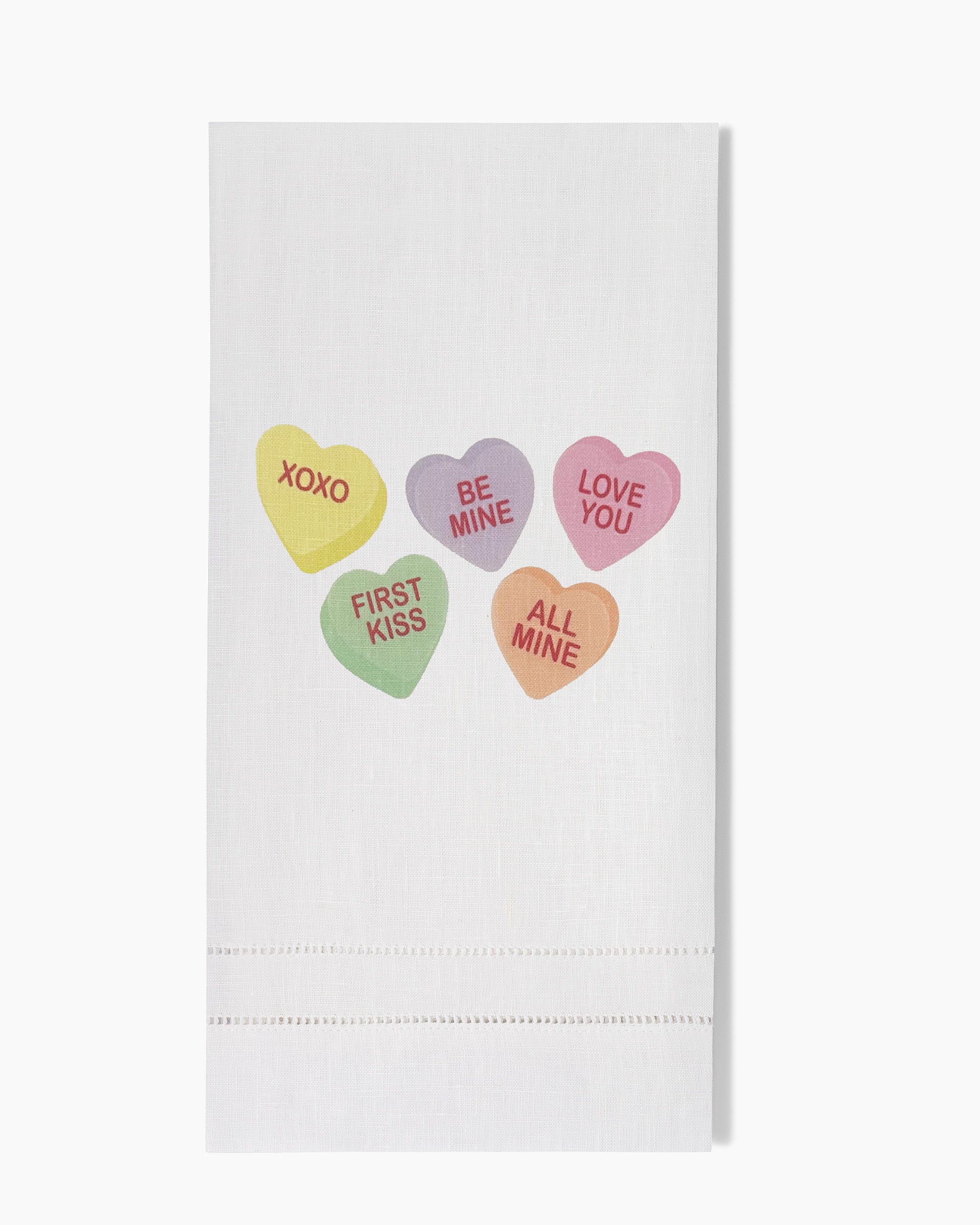 Xoxo Hearts Linen Hand Towel