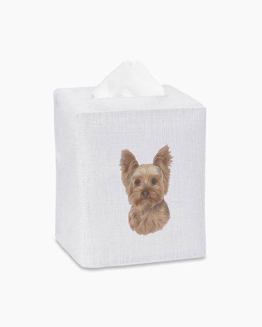 Yorkshire Terrier Linen Tissue Box Cover