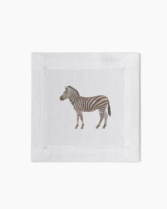 Zebra Linen Cocktail Napkins