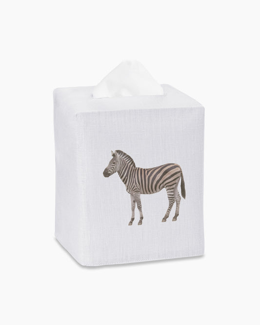 Zebra Linen Tissue Box Cover