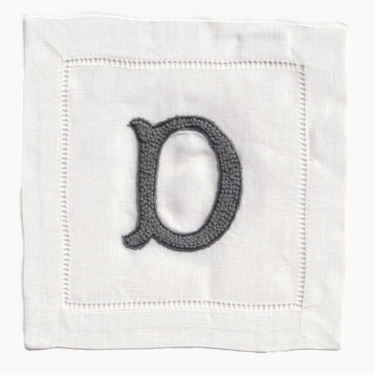 Nouveau Monogram Cocktail Napkins D - (Set of 4)