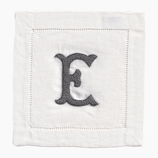 Nouveau Monogram Cocktail Napkins E - (Set of 4)