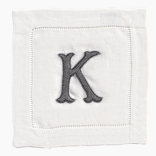 Nouveau Monogram Cocktail Napkins K - (Set of 4)