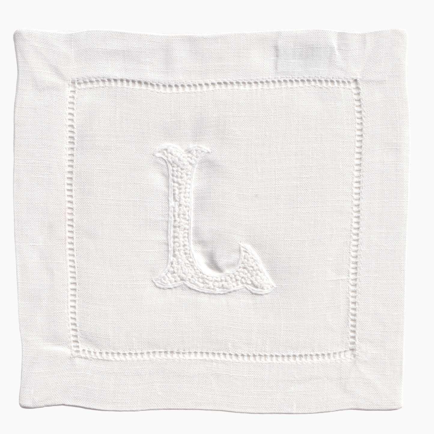 Nouveau Monogram Cocktail Napkins White  L - (Set of 4)